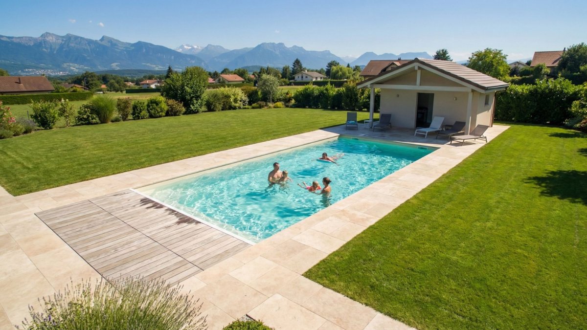 Piscine familiale pour 4 personnes.